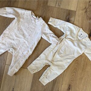 Bundle (2) 100% Cotton One Pieces, 3-6 Mths, Worn a Handful of Times Only, VGUC